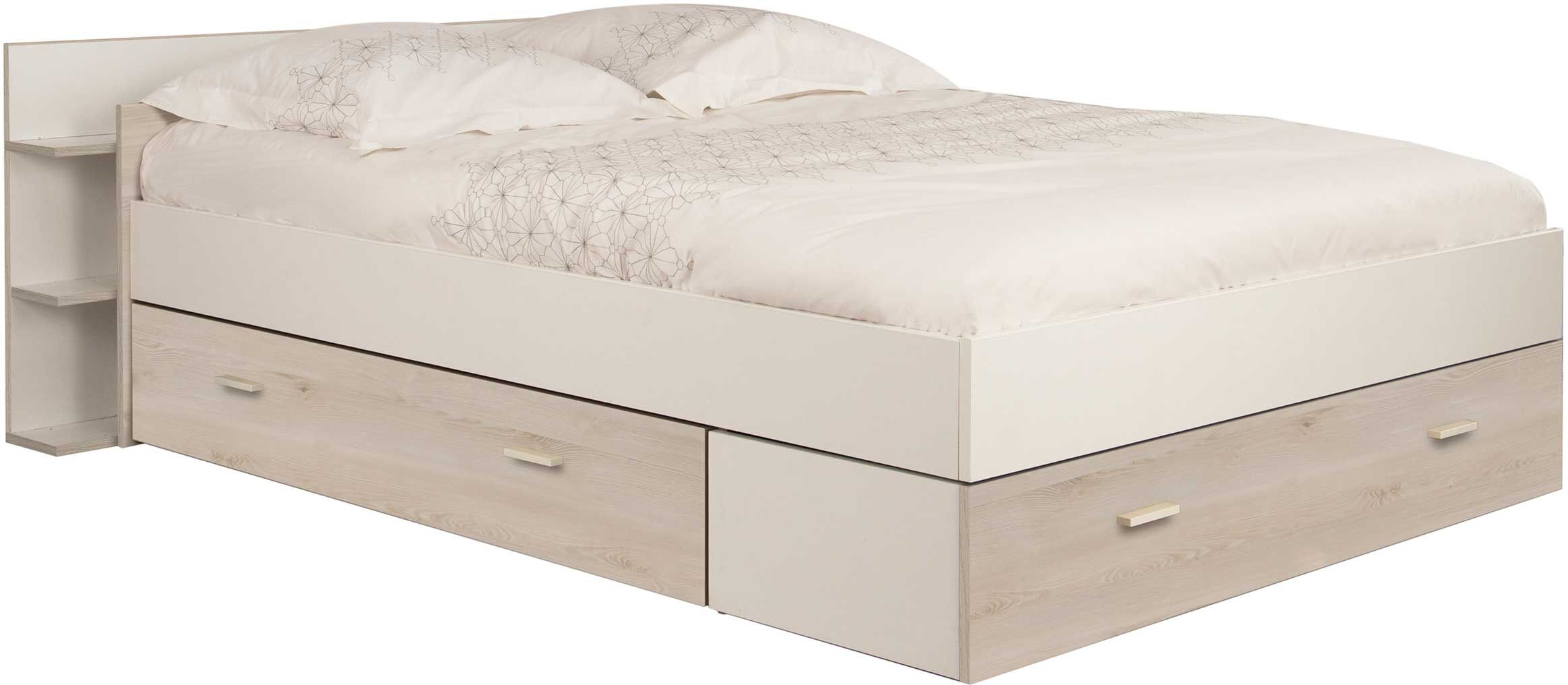 Gami Bed met opbergruimte Eveline 140x190 - wit/gekalkte den