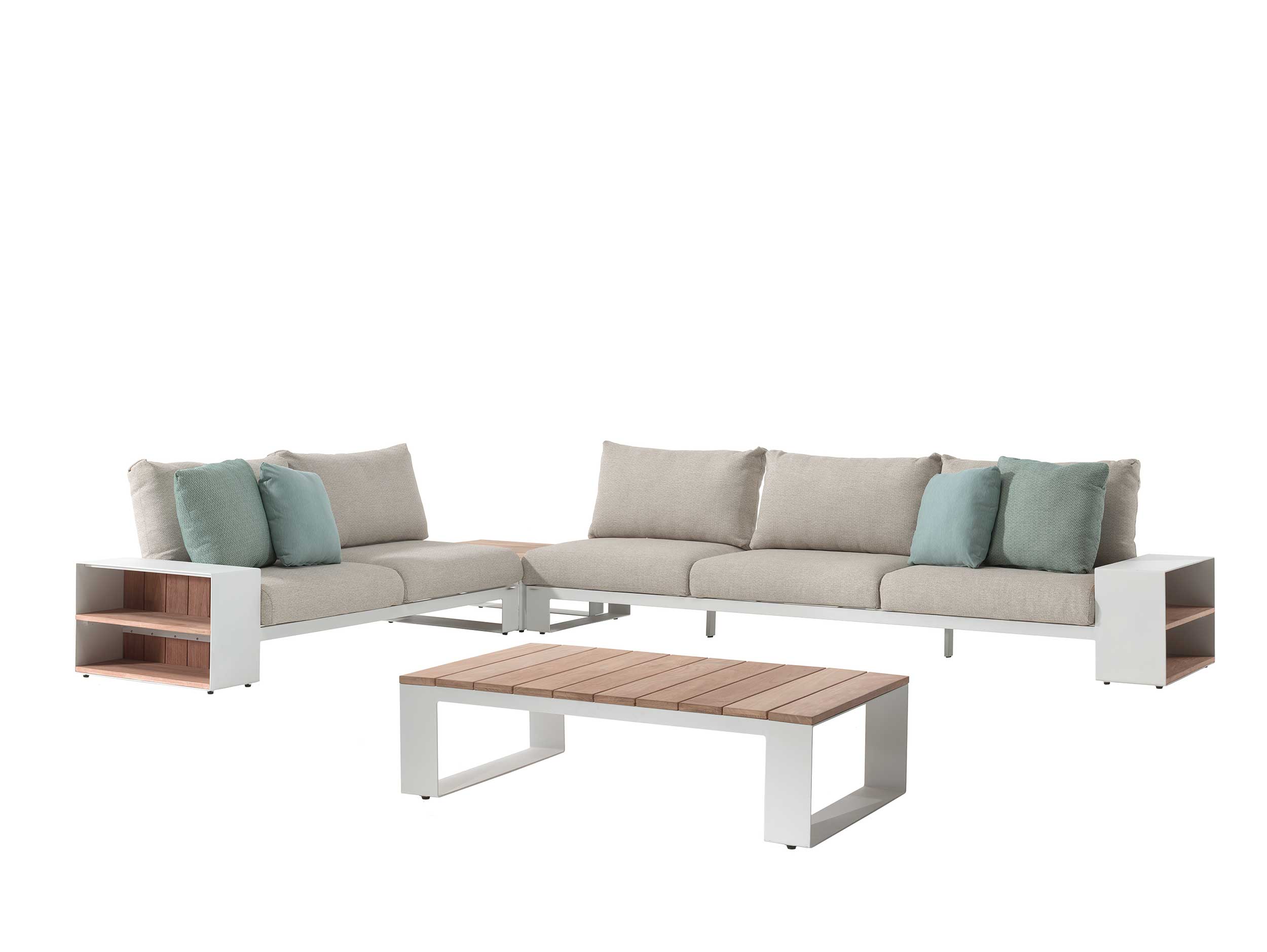 Gescova Loungeset Romero - wit/teak