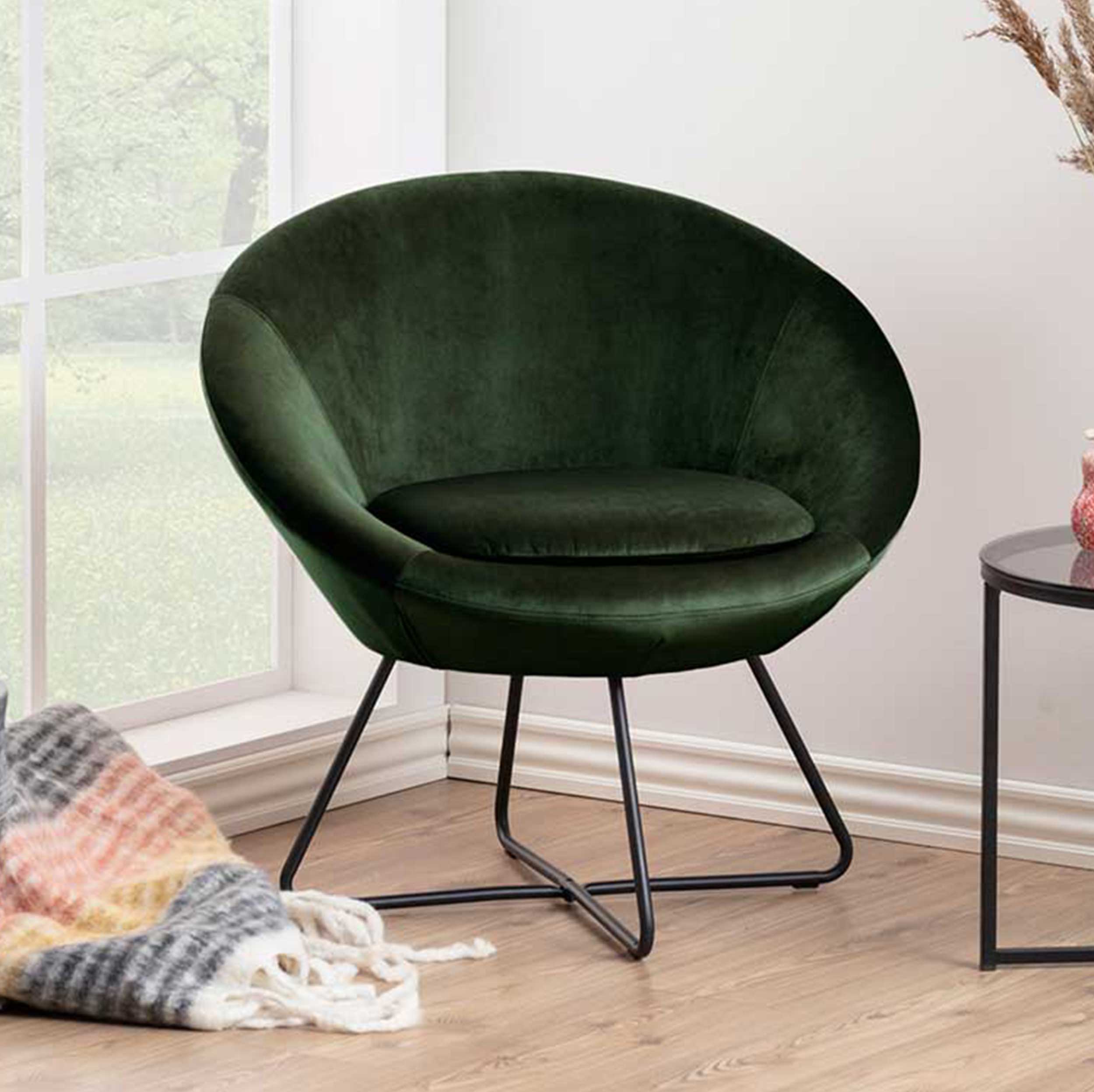 Emob Fauteuil Cezar - bosgroen/zwart