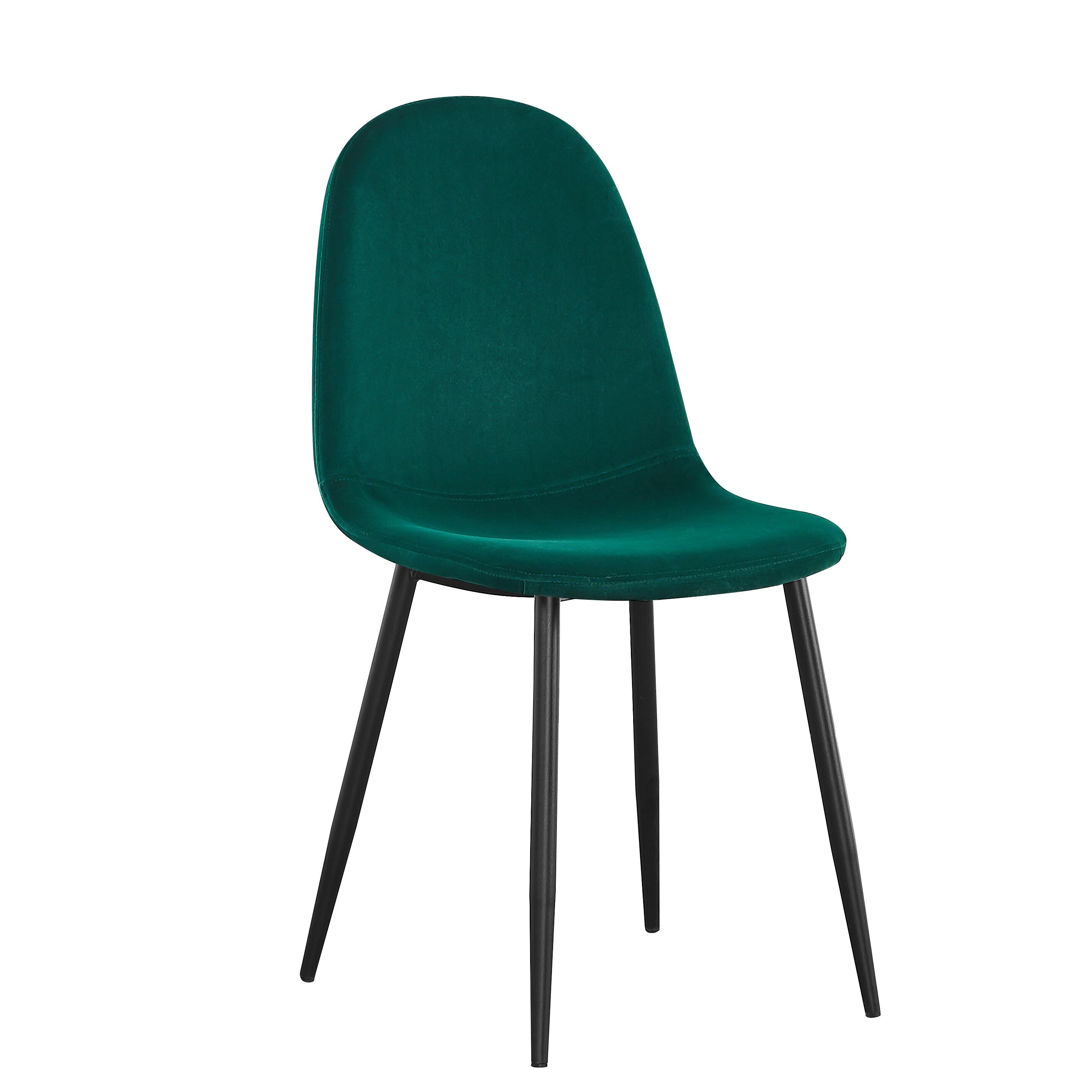 Rousseau Set van 4 fluwelen stoelen Valeska - groen