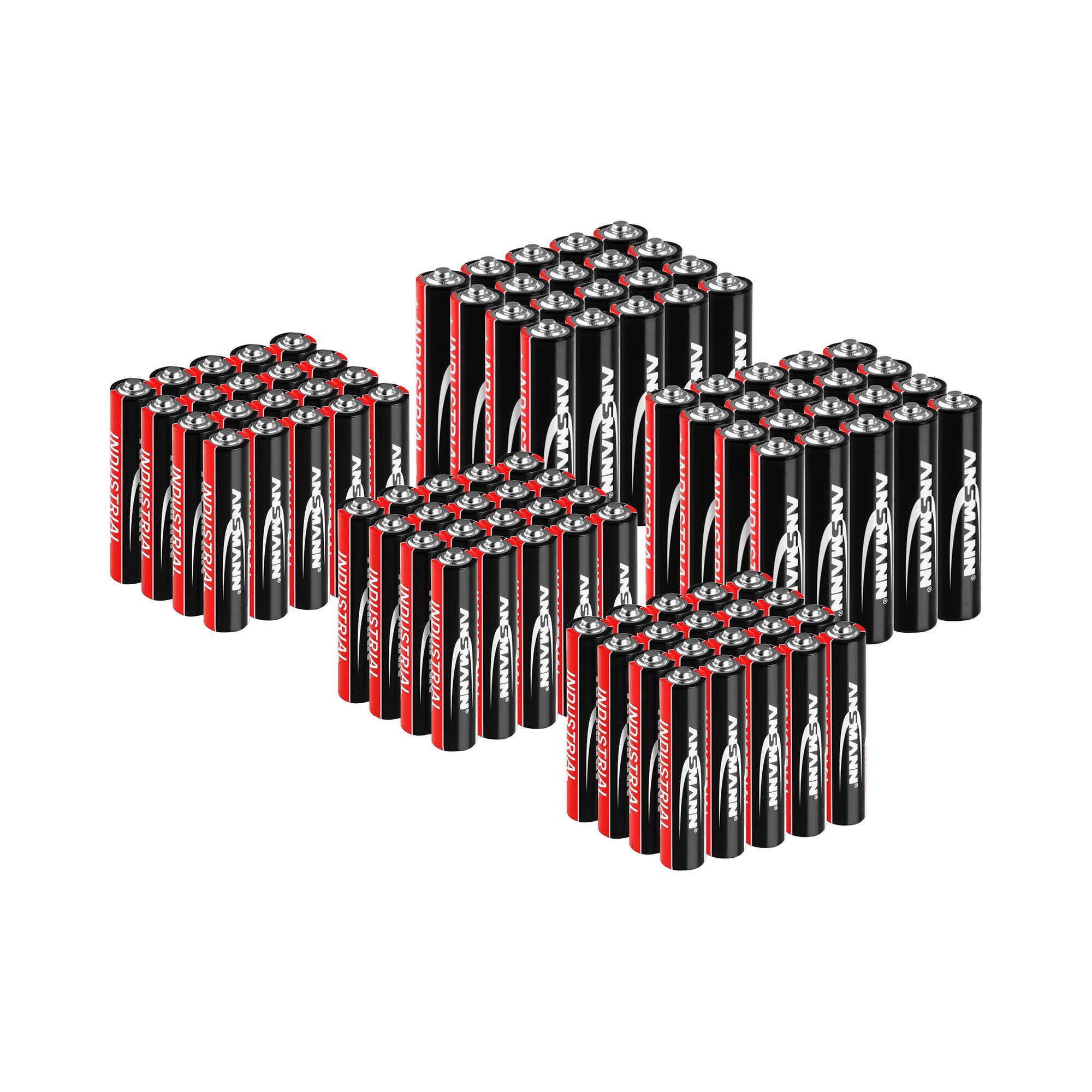 Ansmann 100 x Micro/Mignon mix (60 x AAA LR03 + 40 x AA LR6) - Ansmann INDUSTRIAL alkaline batterijen - 1,5 V 18000363