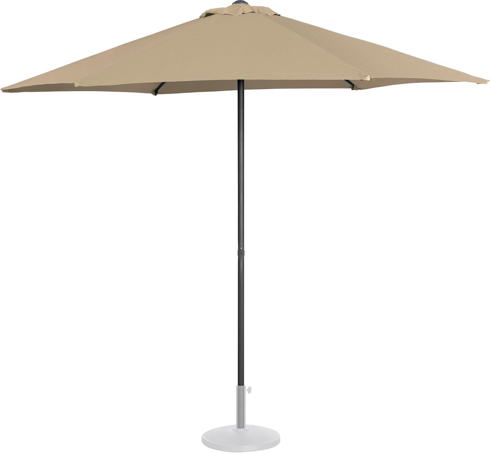 Uniprodo Grote parasol - taupe - zeshoekig - Ø 270 cm 10250150