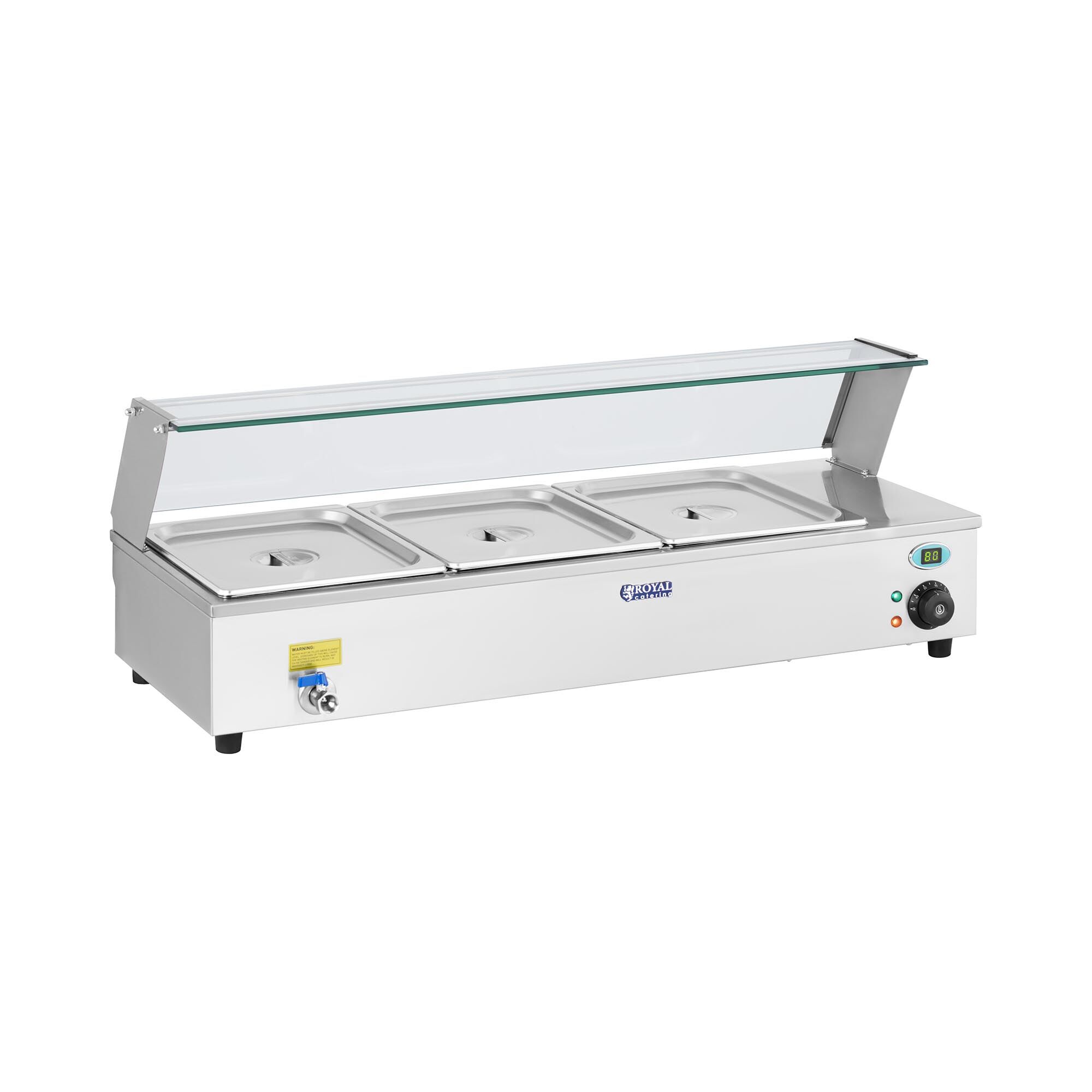 Royal Catering Bain-marie - 3 x GN 1/2 - aftapkraan 10010044