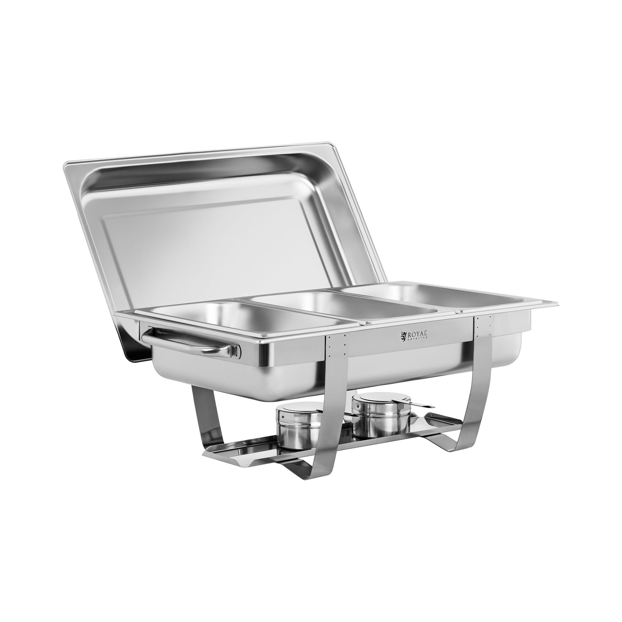 Royal Catering Chafing Dish - 3 x GN 1/3 - 7 L - 2 brandstofcontainers 10011372
