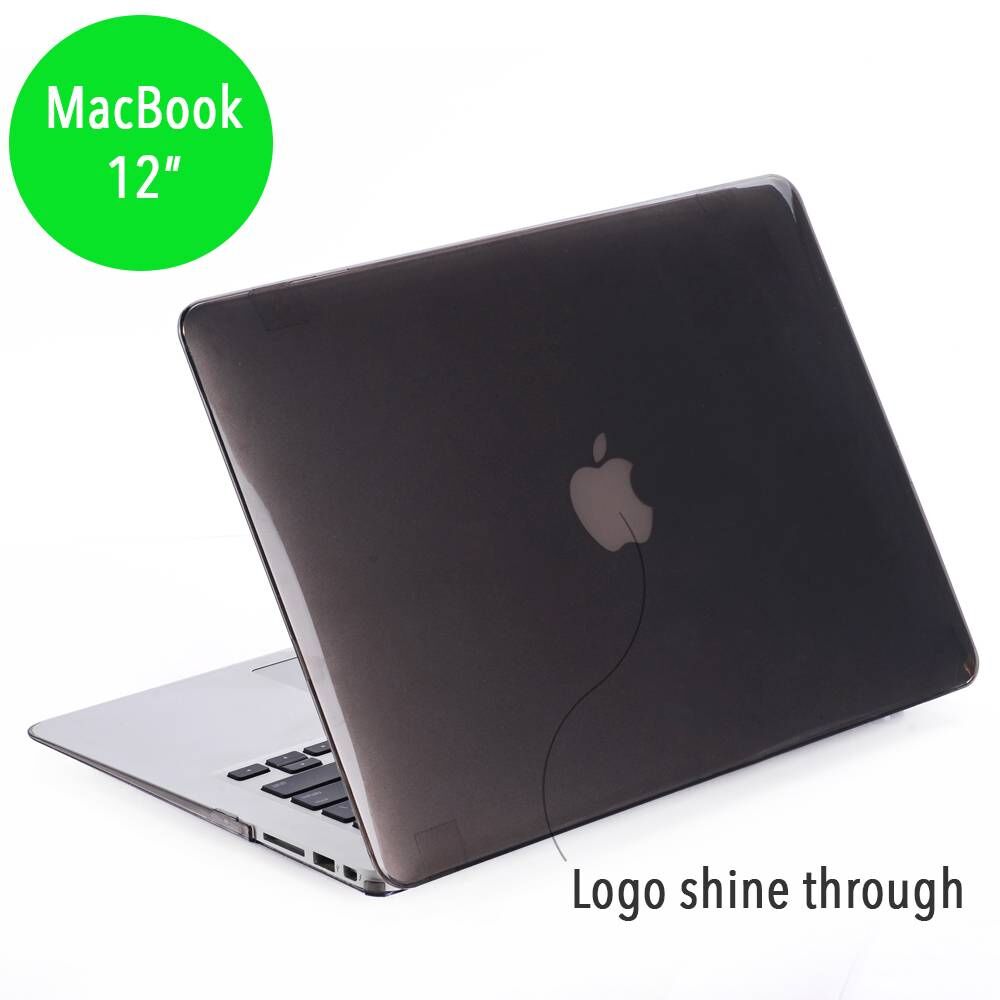 Lunso glanzende hardcase hoes grijs voor de MacBook 12 inch