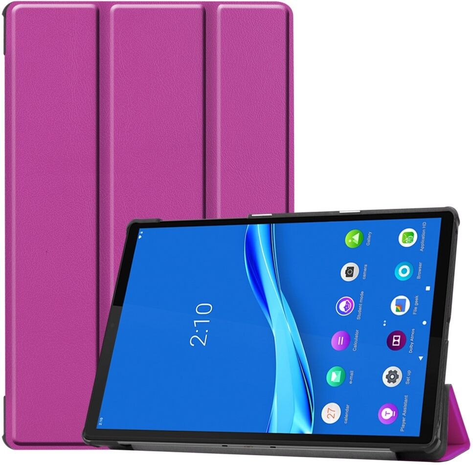 Lunso 3-Vouw sleepcover hoes Paars voor de Lenovo Tab M10 FHD Plus