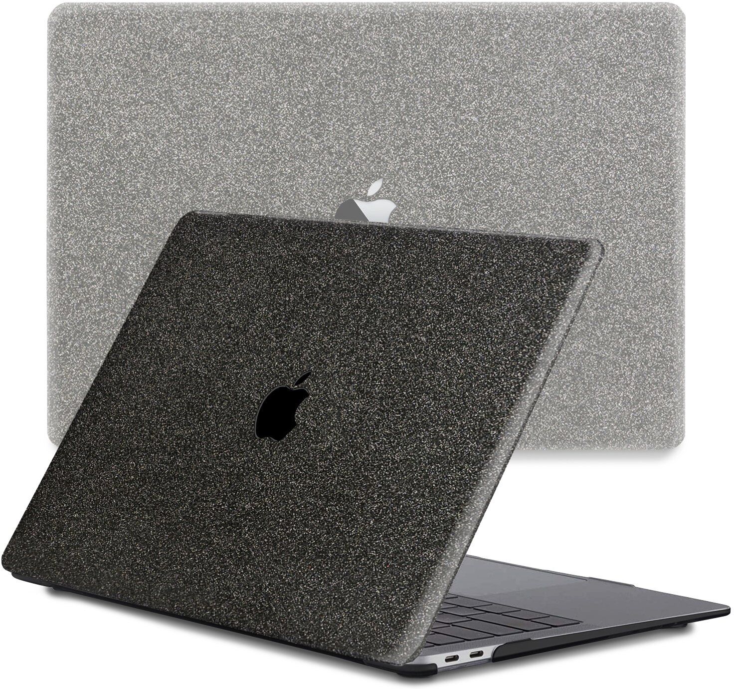 Lunso Glitter Zwart cover hoes voor de MacBook Pro 13 inch (2020)