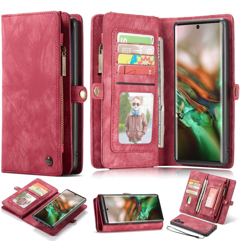 Caseme Vintage 2 in 1 portemonnee hoes Rood voor de Samsung Galaxy Note 10