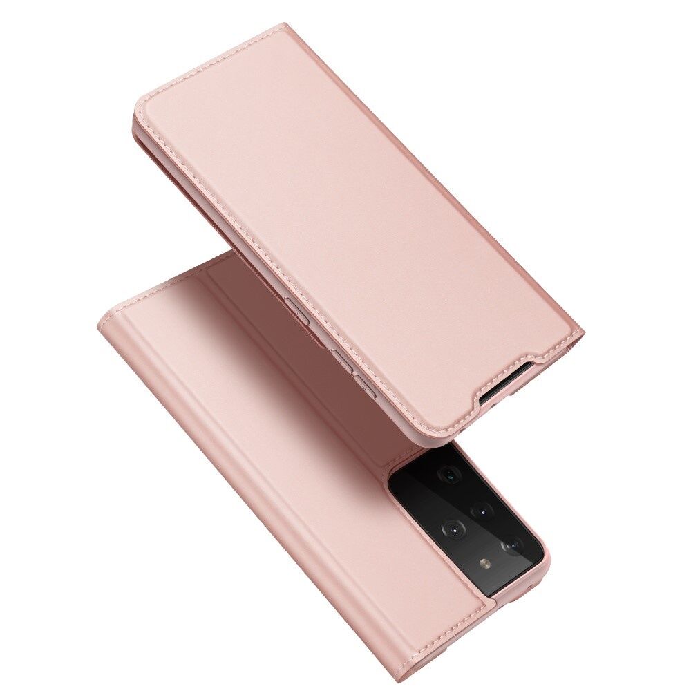 Dux Ducis Pro Serie slim wallet  hoes Rose Goud voor de Samsung Galaxy S21 Ultra