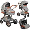 Cangaroo Alma Dark Grey 3-in-1 Combi Kinderwagen incl. Autostoel