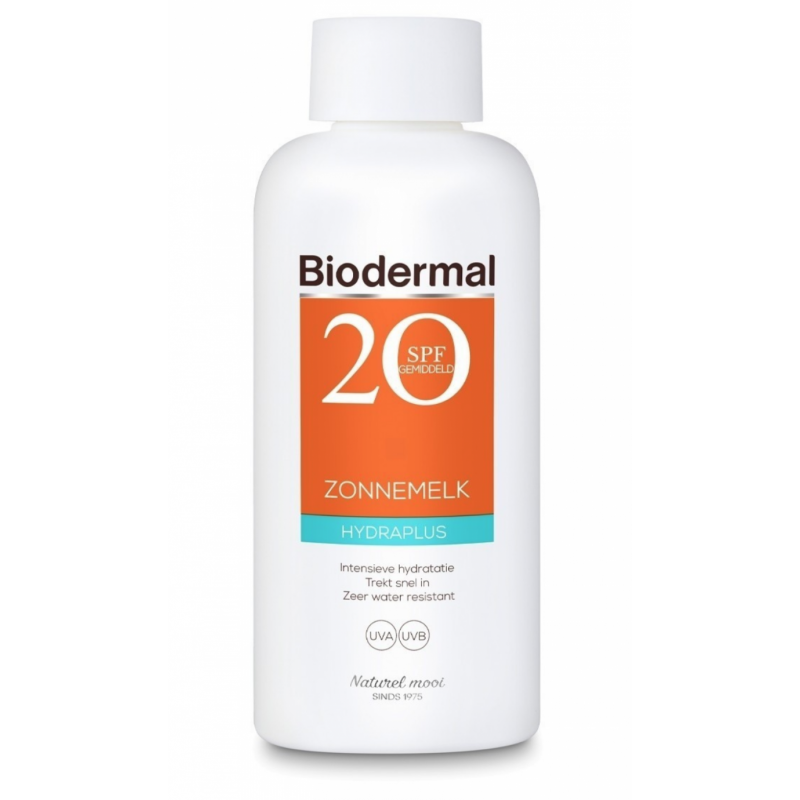 Biodermal Zonnemelk Hydraplus SPF20 200 ml Zonnebrandcrème