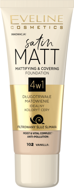 Eveline Satin Matt Mattifying & Covering Foundation 102 Vanilla 30 ml Foundation