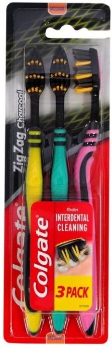 Colgate Zig Zag Charcoal Toothbrushes 3 st Tandenborstel