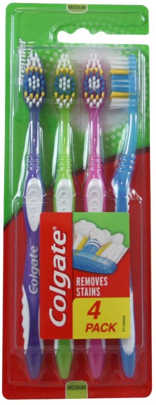 Colgate Premier Clean Toothbrushes Medium 4 st Tandenborstel