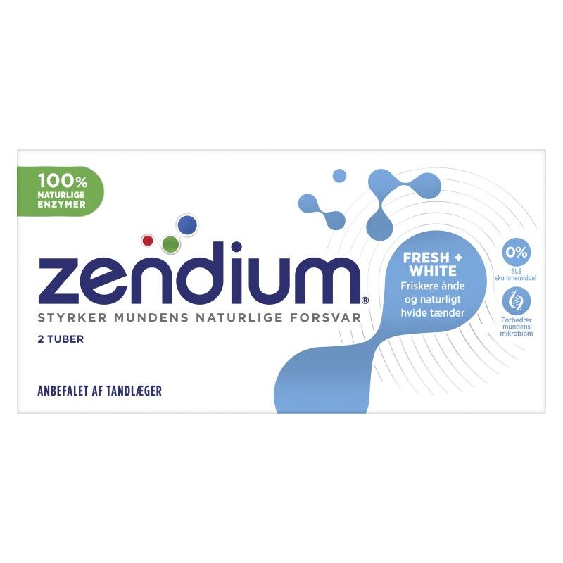 Zendium Fresh + White 2-pak Tandpasta 2 x 50 ml Tandpasta