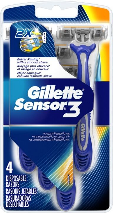 Gillette Sensor 3 Disposable Razors 4 st Wegwerpscheermesjes