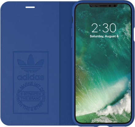 adidas Booklet Case Suede flipcover iPhone X XS - Donkerblauw