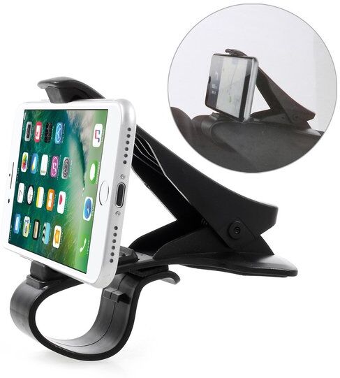 GadgetBay Universele Smartphone houder auto telefoon klem grip - iPhone Samsung - Zwart