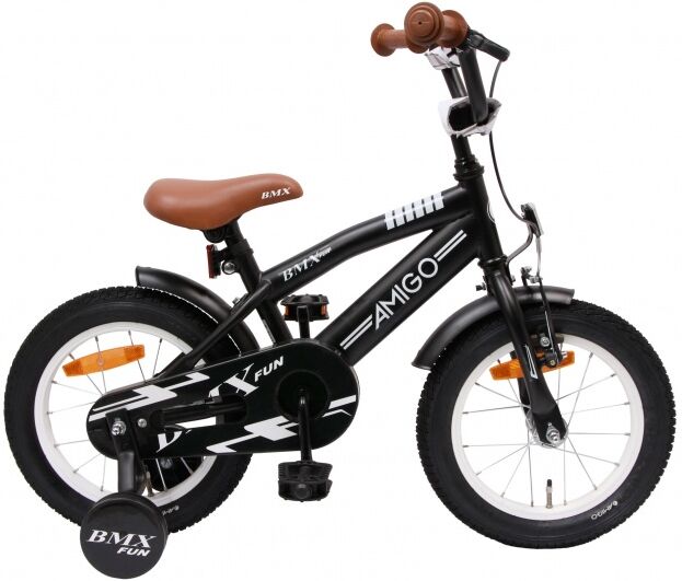 AMIGO BMX Fun 14 Inch 21 cm Jongens Terugtraprem Matzwart