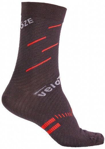 veloToze fietssokken Compression merinowol zwart/rood