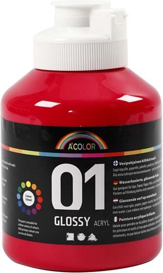 A-Color A Color acrylverf glossy 500ml primair rood - Rood