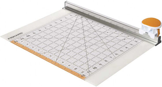 Fiskars rolsnijmes en liniaal 31x31 cm transparant - Transparant,Oranje