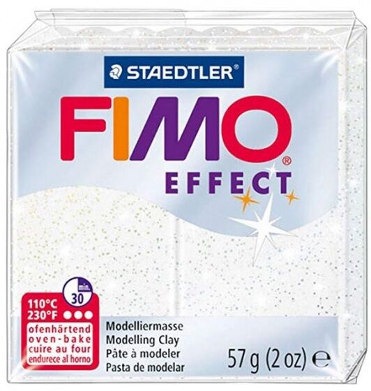 Staedtler Fimo Effect modelleerklei 57 gram wit glitter - Wit
