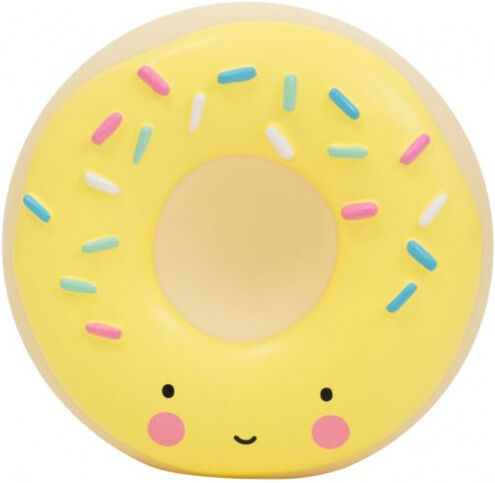 A Little Lovely Company spaarpot Donut junior 14,5 cm PVC geel - Geel