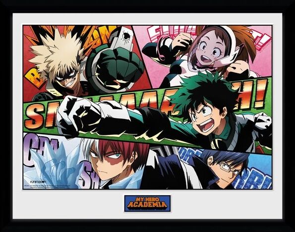 GB Eye poster in lijst My Hero Academia Powers 30 x 40 cm - Zwart