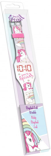 Kids Licensing digitaal horloge eenhoorn meisjes 4 x 23,5 x 1 cm wit - Wit