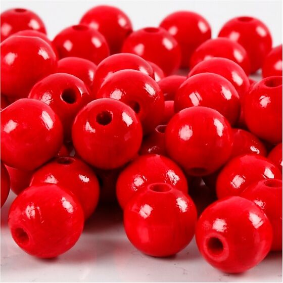 Creotime Houten kralen 10 mm rood - Rood