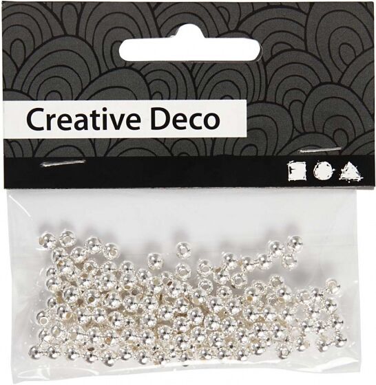 Creotime kralen Creative Deco 150 stuks zilver 4 mm - Zilver