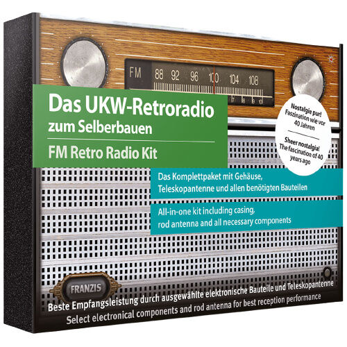 Franzis maak je eigen FM retro radio 16,2 cm bruin 6 delig - Bruin