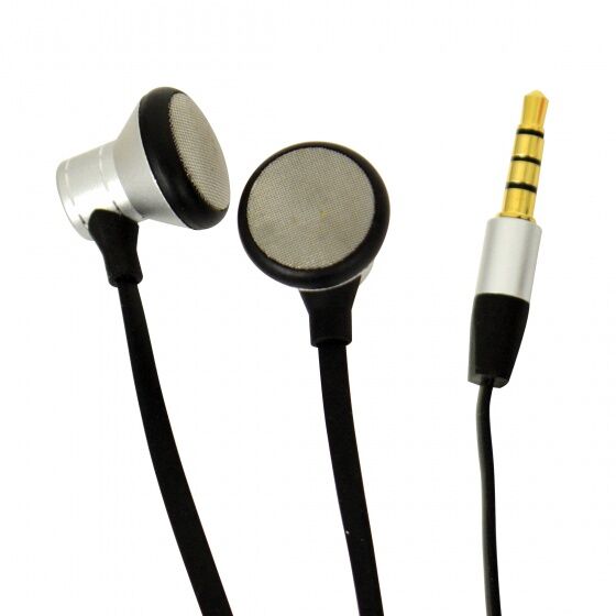 Carpoint oordopjes met microfoon zilver/zwart 120 cm - Zwart,Zilver