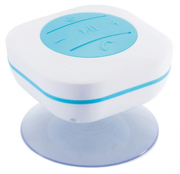 XD Collection douche speaker bluetooth 7,8 cm ABS wit 2 delig - Wit,Blauw