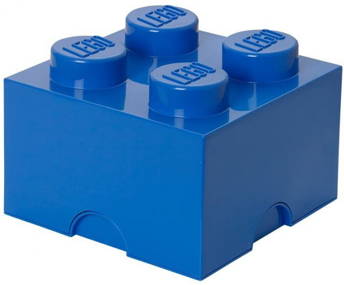 LEGO opbergsteen 4 noppen 25 x 18 cm polypropeen blauw - Blauw