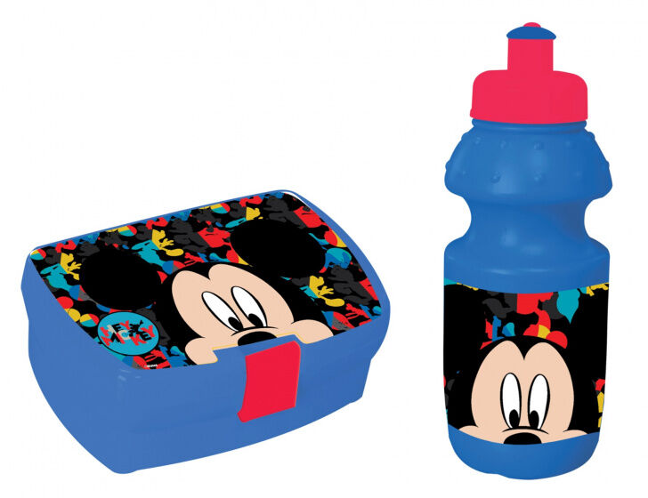 Disney lunchset 350 ml Mickey Mouse blauw/rood 2 delig - Blauw,Rood