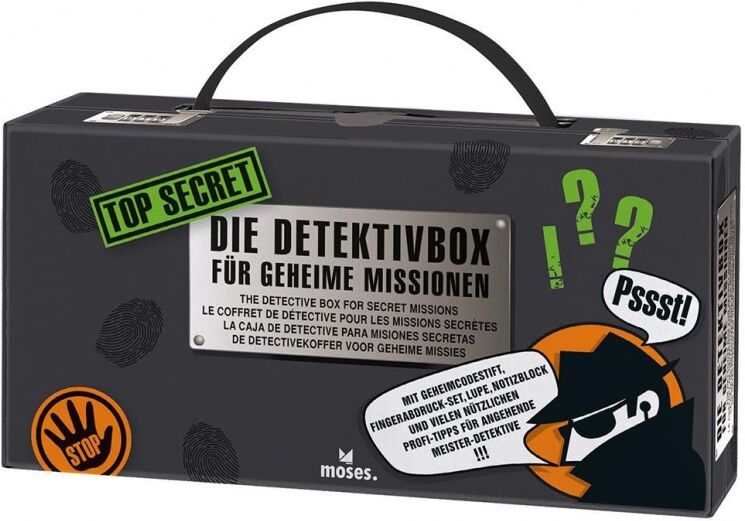 Moses detectivekoffer Top Secret 22 cm - Zwart