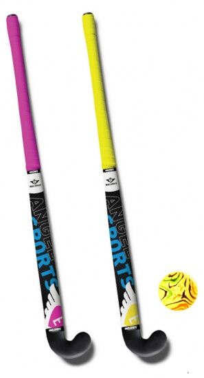 Angel Sports Hockeyset Met 2 Sticks Van 33 Inch - Geel,Roze