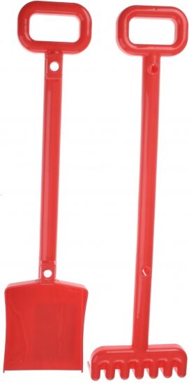 écoiffier schep en hark 52 cm rood - Rood