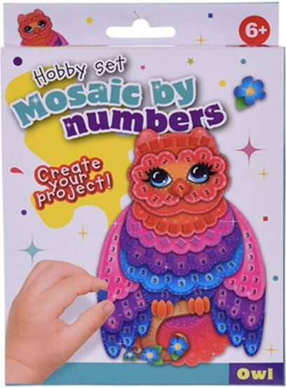 Free and Easy mozaïekkunst Owl 5 delig - Multicolor