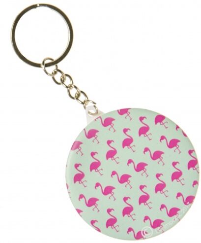 LG-Imports LG Imports sleutelhanger flamingo met spiegel 5,8 cm - Groen