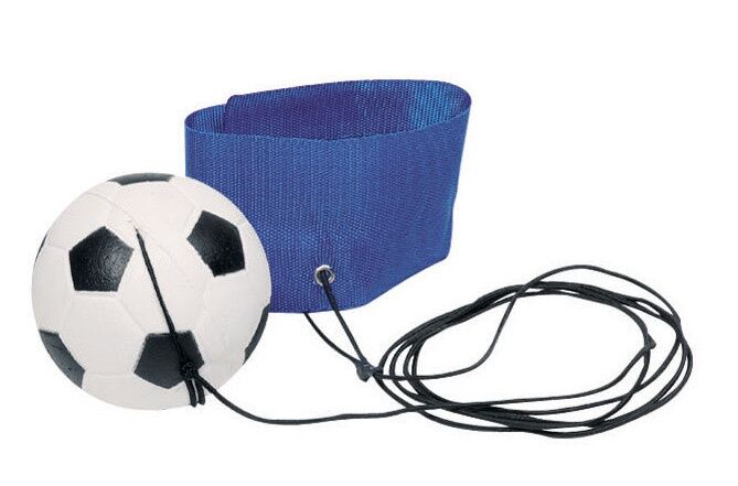Toys Pure Voetbal Aan Armband: Blauw 6,3 cm - Blauw,Zwart,Wit