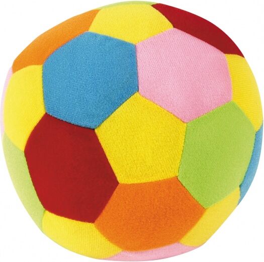 Johntoy zachte bal met rammelaar Happy World 18 cm - Multicolor