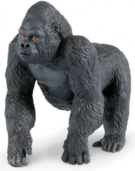 Safari speeldier gorilla mannetje junior 11 x 9,5 cm zwart - Zwart