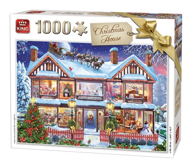 King Legpuzzel Christmas House 1000 Stukjes - Wit