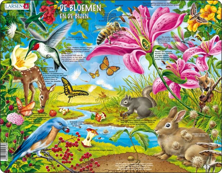 Larsen legpuzzel Maxi Bloemen & Bijen 55 stukjes - Multicolor