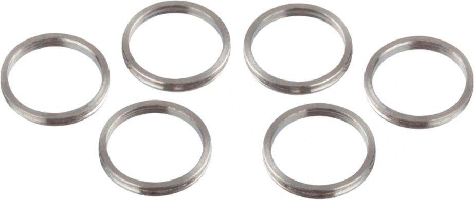 Bull's shaft rings aluminium zilver 6 stuks - Zilver