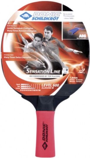 Donic Schildkröt tafeltennisbat Sensation 600 zwart/rood - Zwart,Rood