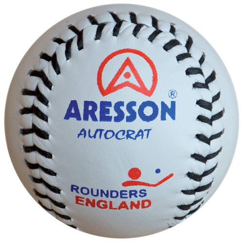 Aresson honkbal Rounders 19,5 cm leer wit - Wit